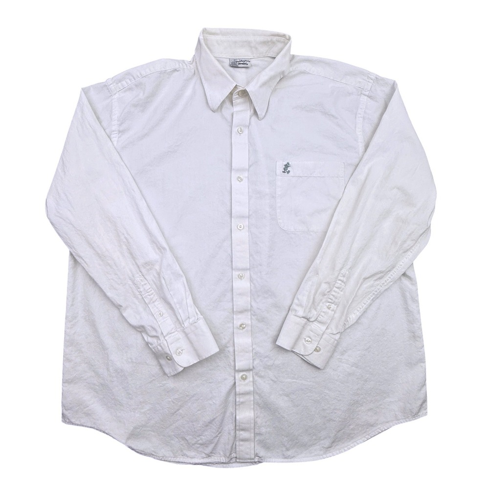 Walt Disney World‎ Disneyland Button Down Shirt Men's XXL White Vintage Mickey